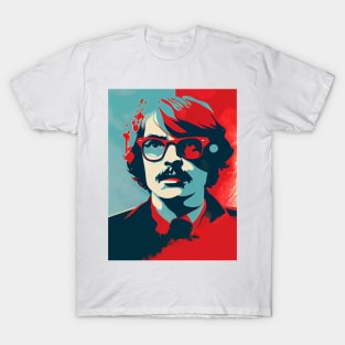 Abstract pop art style portrait of man in glasses T-Shirt